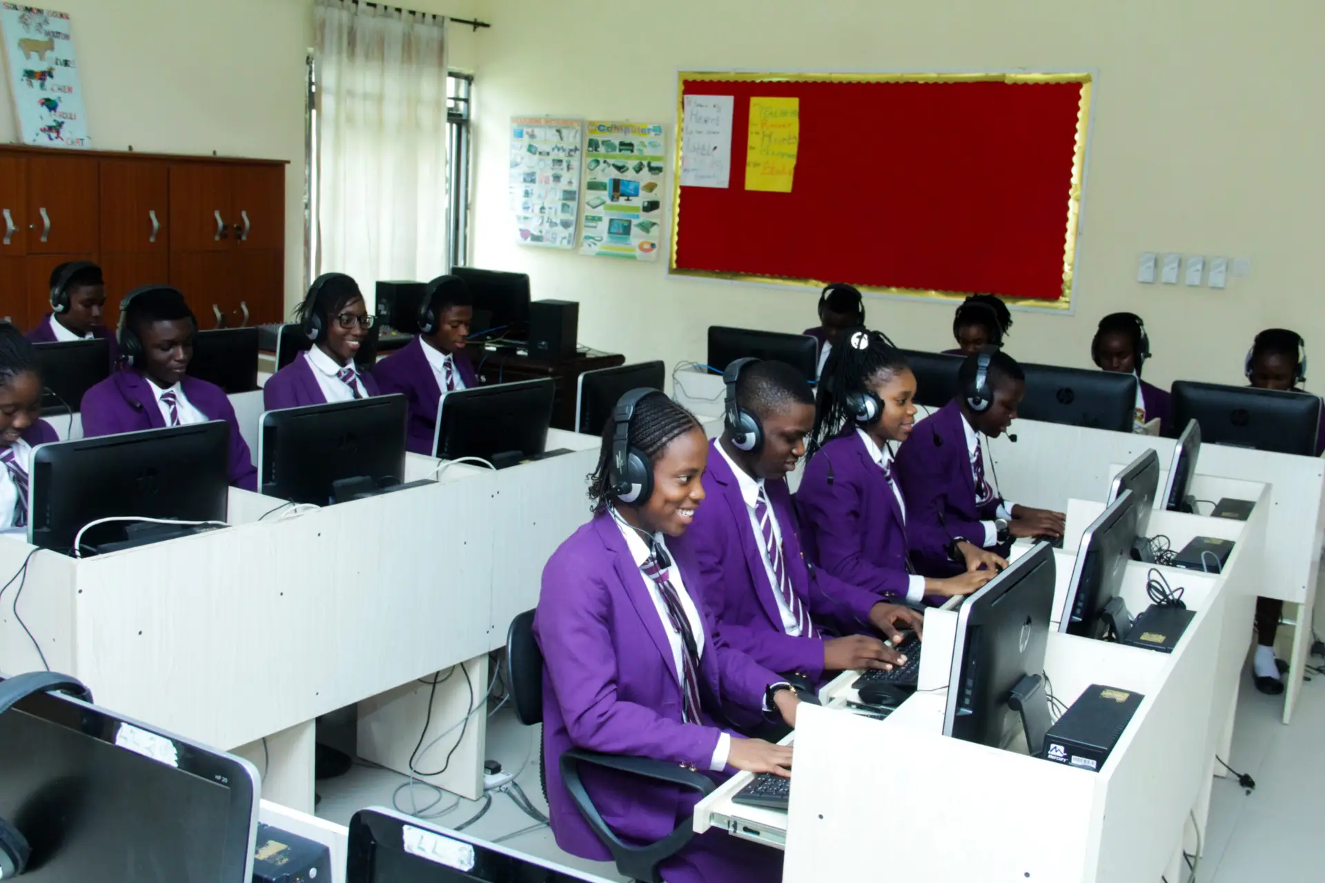 A section of students in Language Lab.